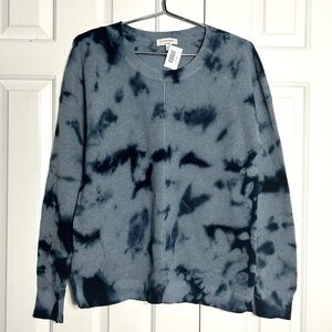 NWT $150 j. society blue tie-dye pullover sweater size large